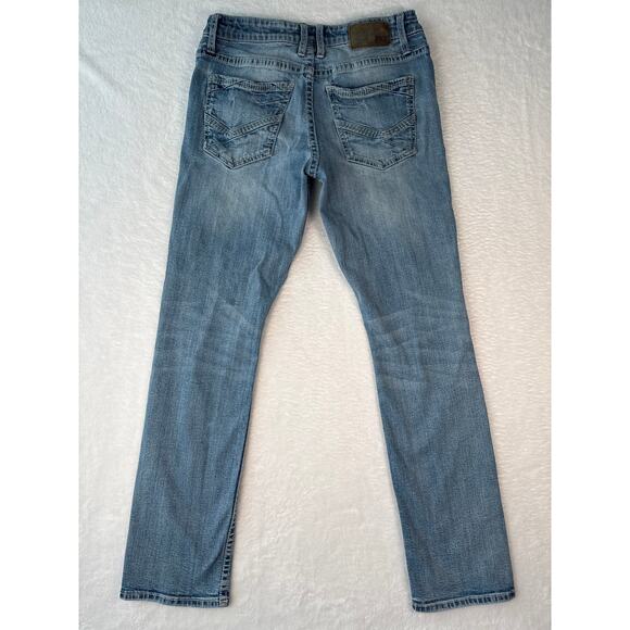 BKE Jake Straight Leg Men Jeans 32x32 Light Wash Distressed Destroyed Denim - Picture 8 of 9